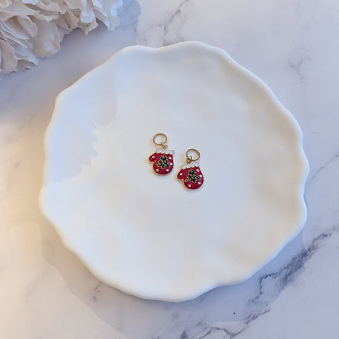 Prjónamerki - Vettlingur með jólatré