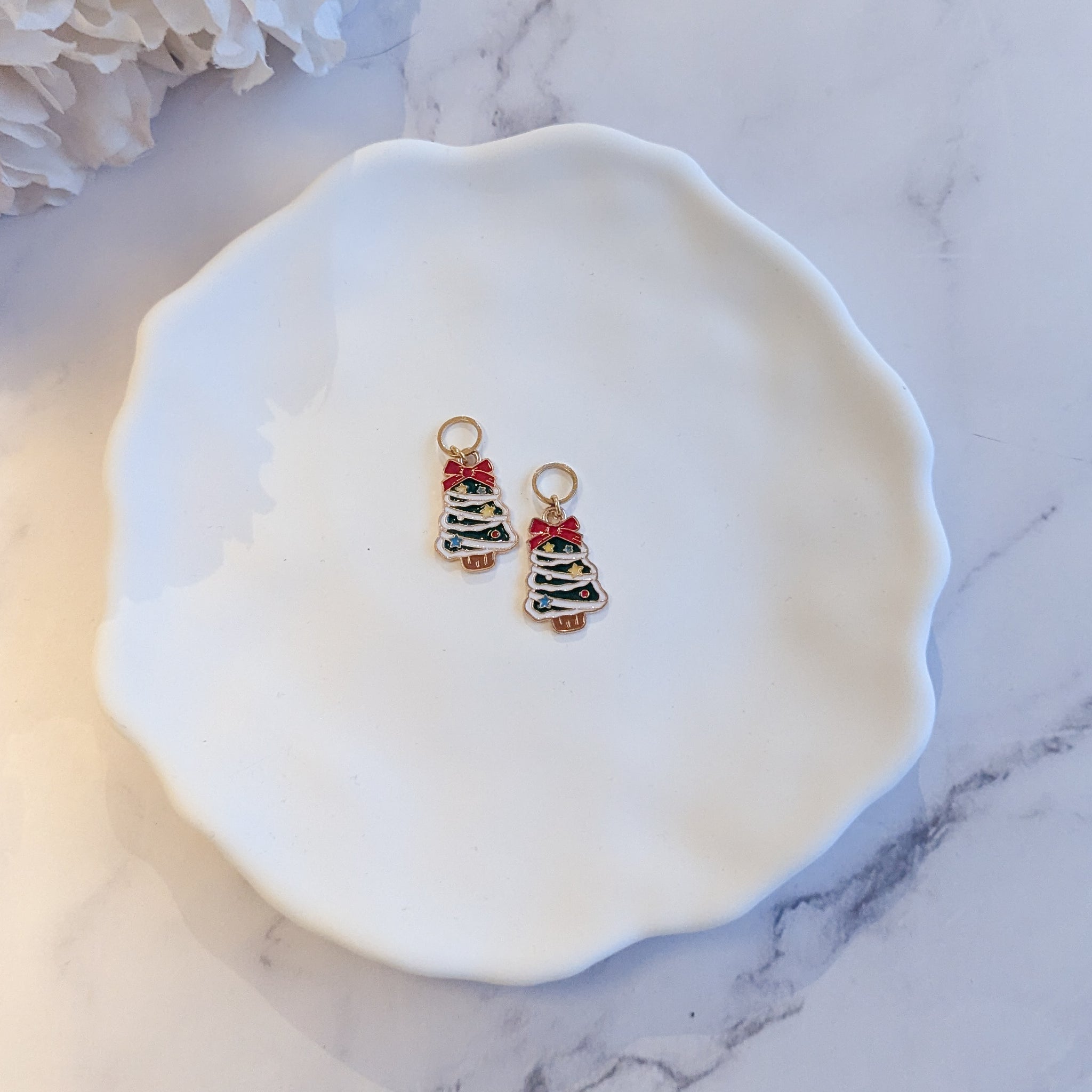 Prjónamerki - Jólatré með slaufu