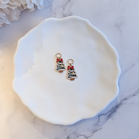 Prjónamerki - Jólatré með slaufu