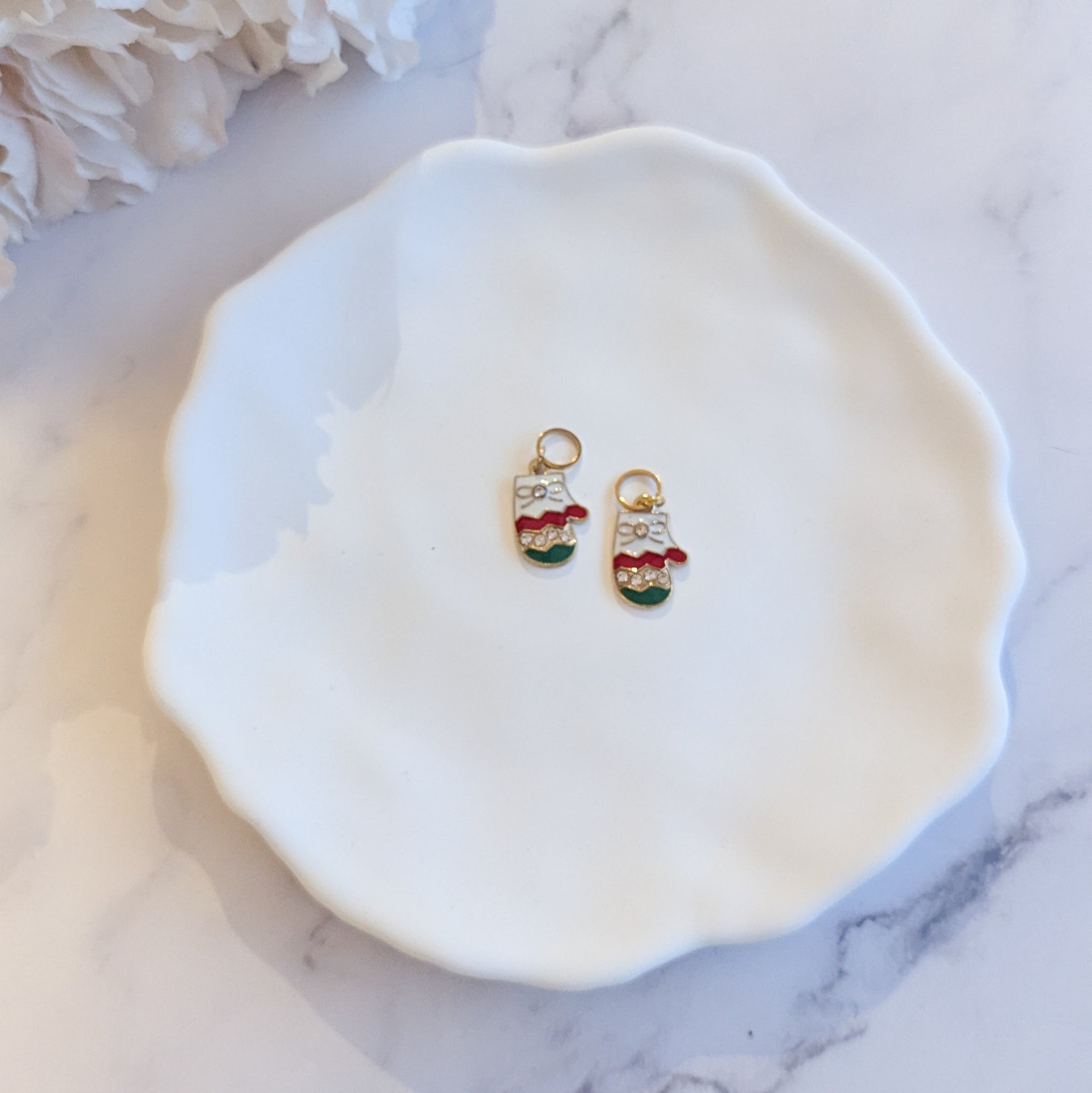 Prjónamerki - Vettlingur með steinum