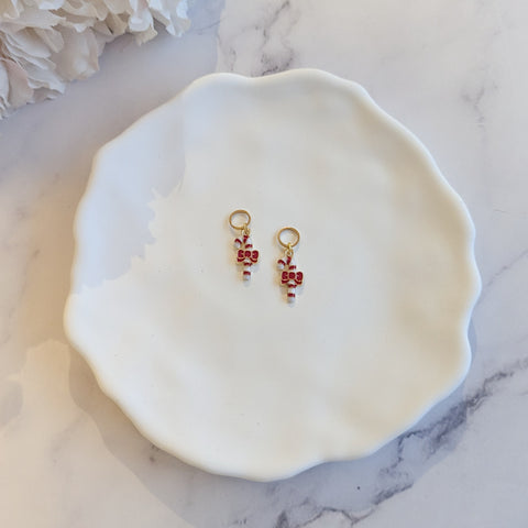 Prjónamerki - Jólastafur með slaufu