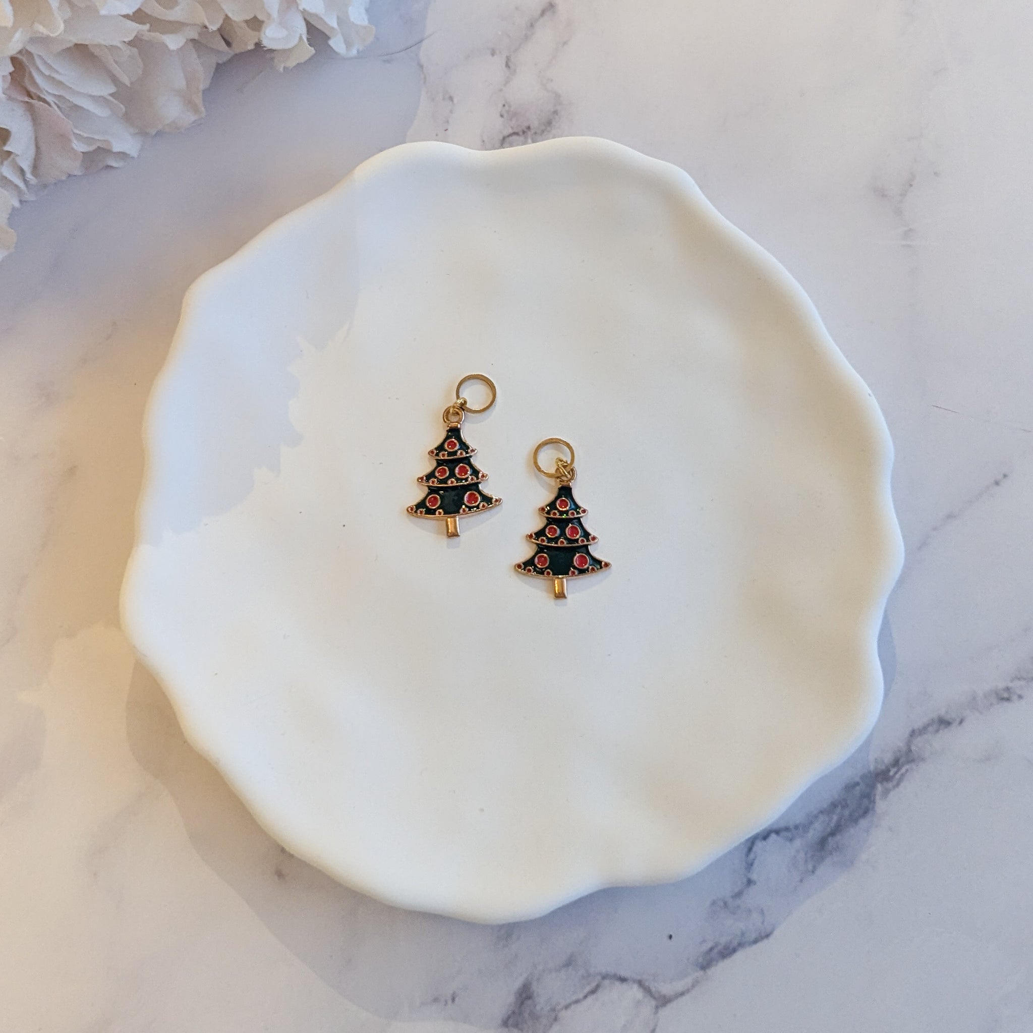 Prjónamerki - Jólatré með seríu